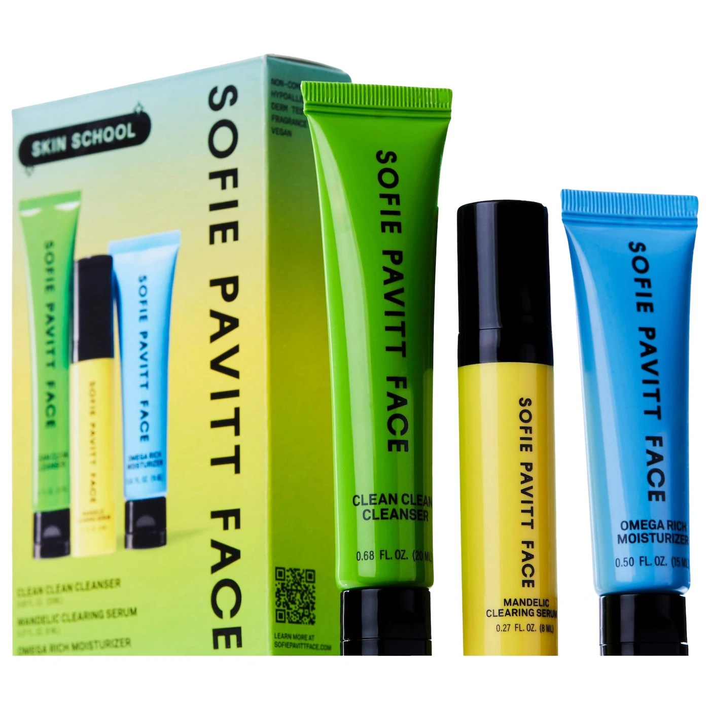 SOFIE PAVITT FACE The Skin School Set: Cleanse, Treat &amp; Hydrate Minis for Clearer Skin