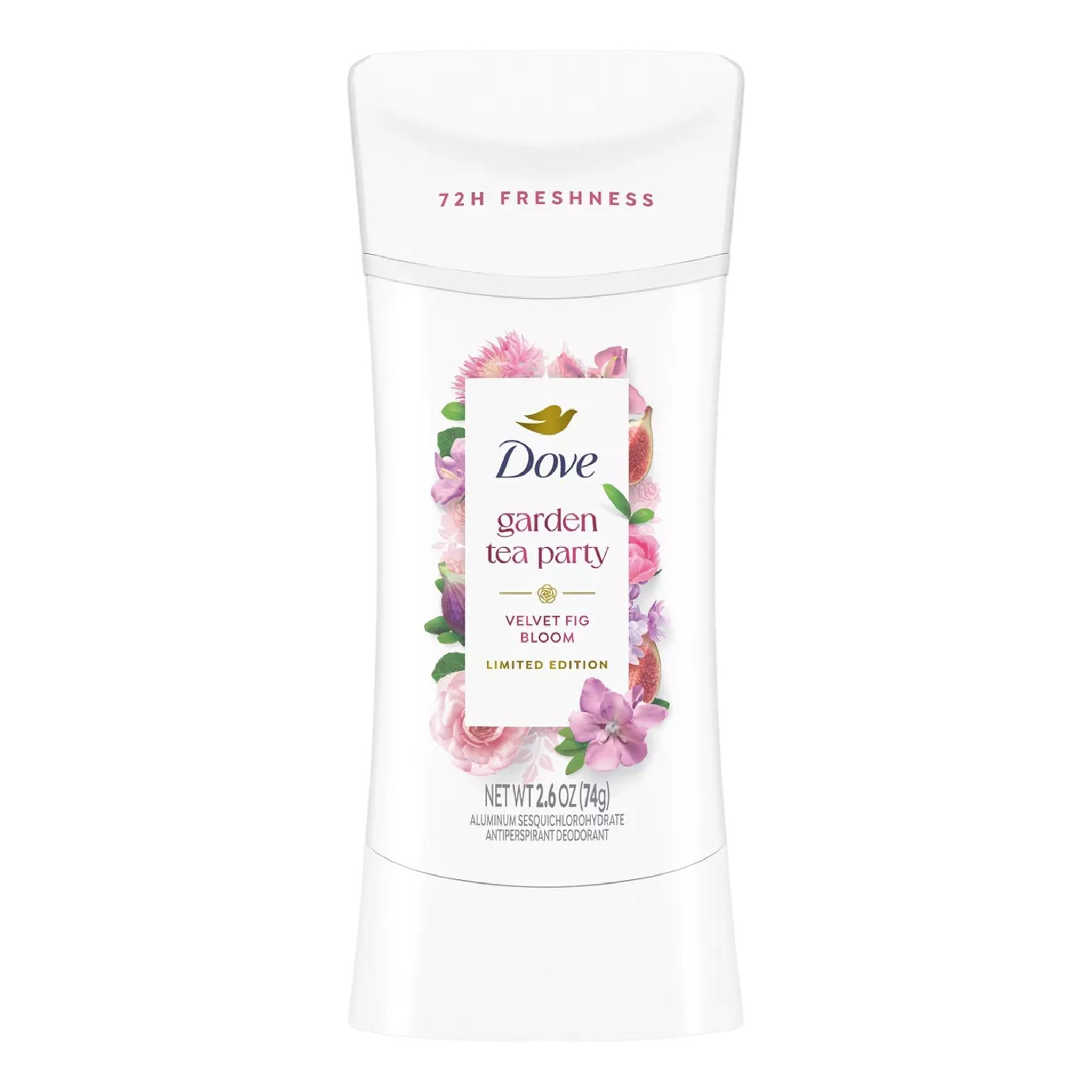 Dove Beauty Advanced Care Limited Edition Garden Tea Party Solid Antiperspirant & Deodorant Velvet Fig Bloom, 2.6oz