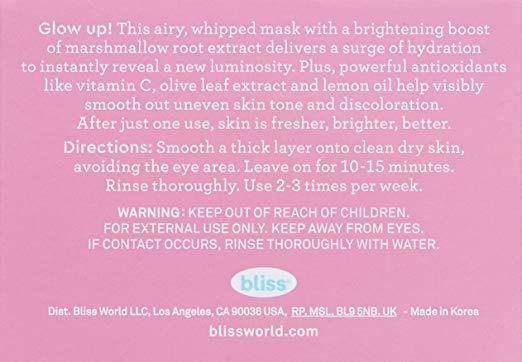 BLISS Mighty Marshmallow Mask 1.7oz, Face Masks, London Loves Beauty