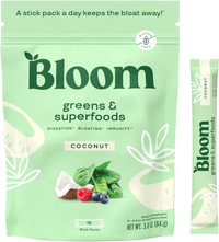 BLOOM NUTRITION Super Greens Powder Smoothie & Juice Mix, 15 Stick Packs